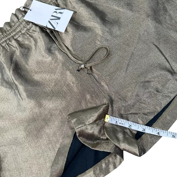 Zara Women's Metallic Drawstring Shorts Size XL - Picture 4 of 5